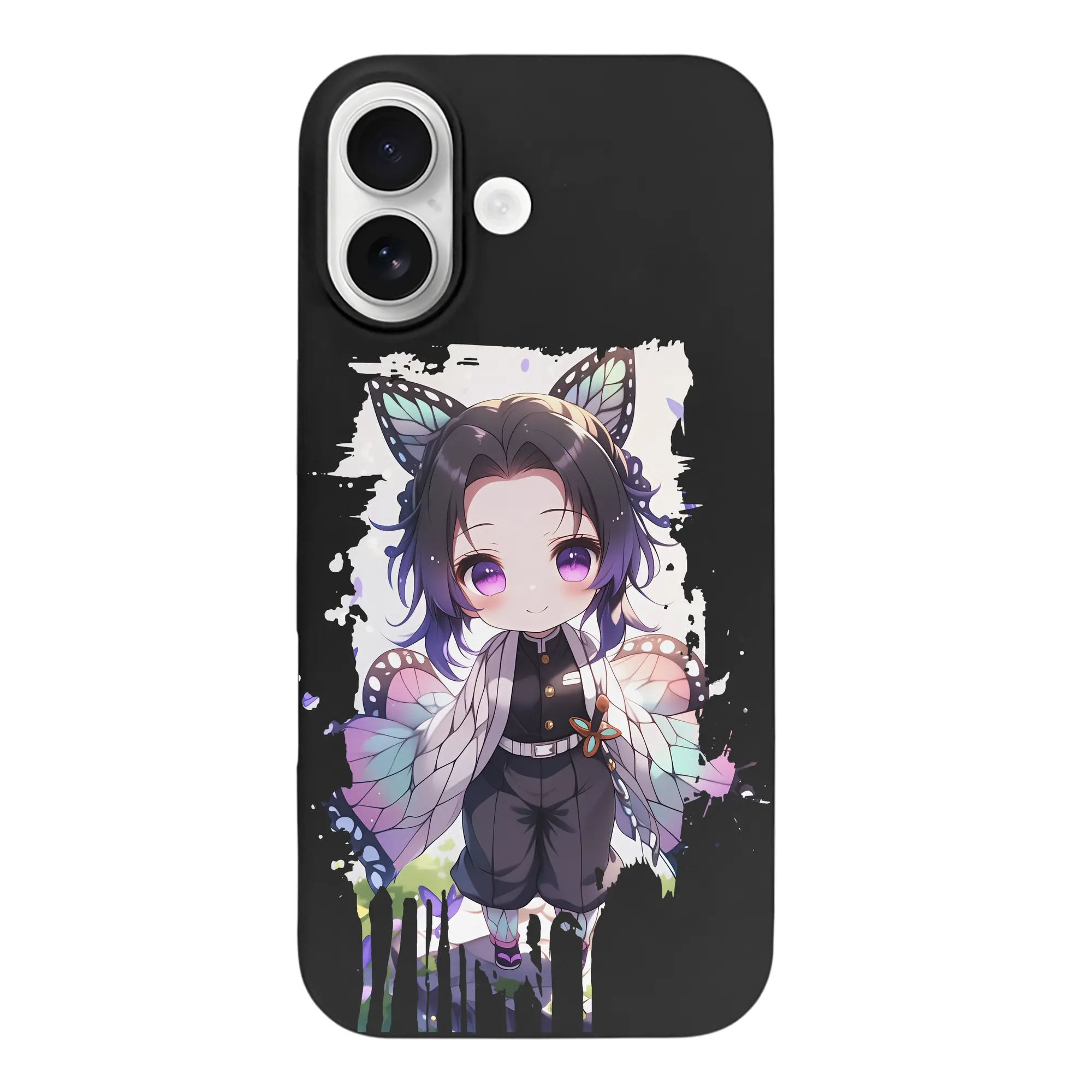 鬼滅の刃 グッズ,胡蝶 しのぶ - iPhone 17 シリーズ シリコンケース 薄型 耐衝撃 指紋防止 ソフトタッチカバー 精密フィット 傷防止 保護ケース iPhone 17/17 Air/17 Pro/17 Pro Max 対応